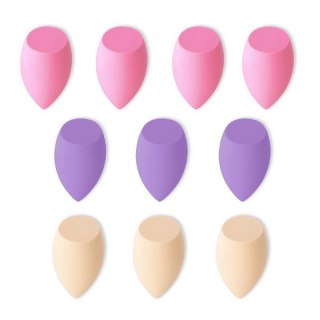 Zestaw 10 szt. miękkich gąbeczek do makijażu, blender PASTEL VIOLET GB12