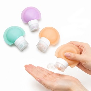 Zestaw 3 podróżnych buteleczek, woreczków silikonowych na kosmetyki, 3 x 60ml AK27