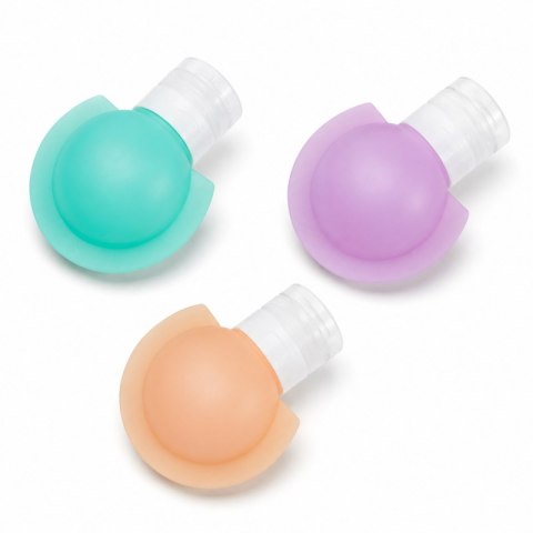 Zestaw 3 podróżnych buteleczek, woreczków silikonowych na kosmetyki, 3 x 60ml AK27